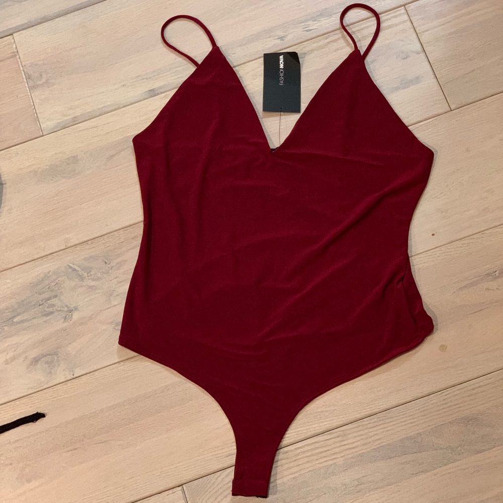 FASHION NOVA Burgundy Body Suit